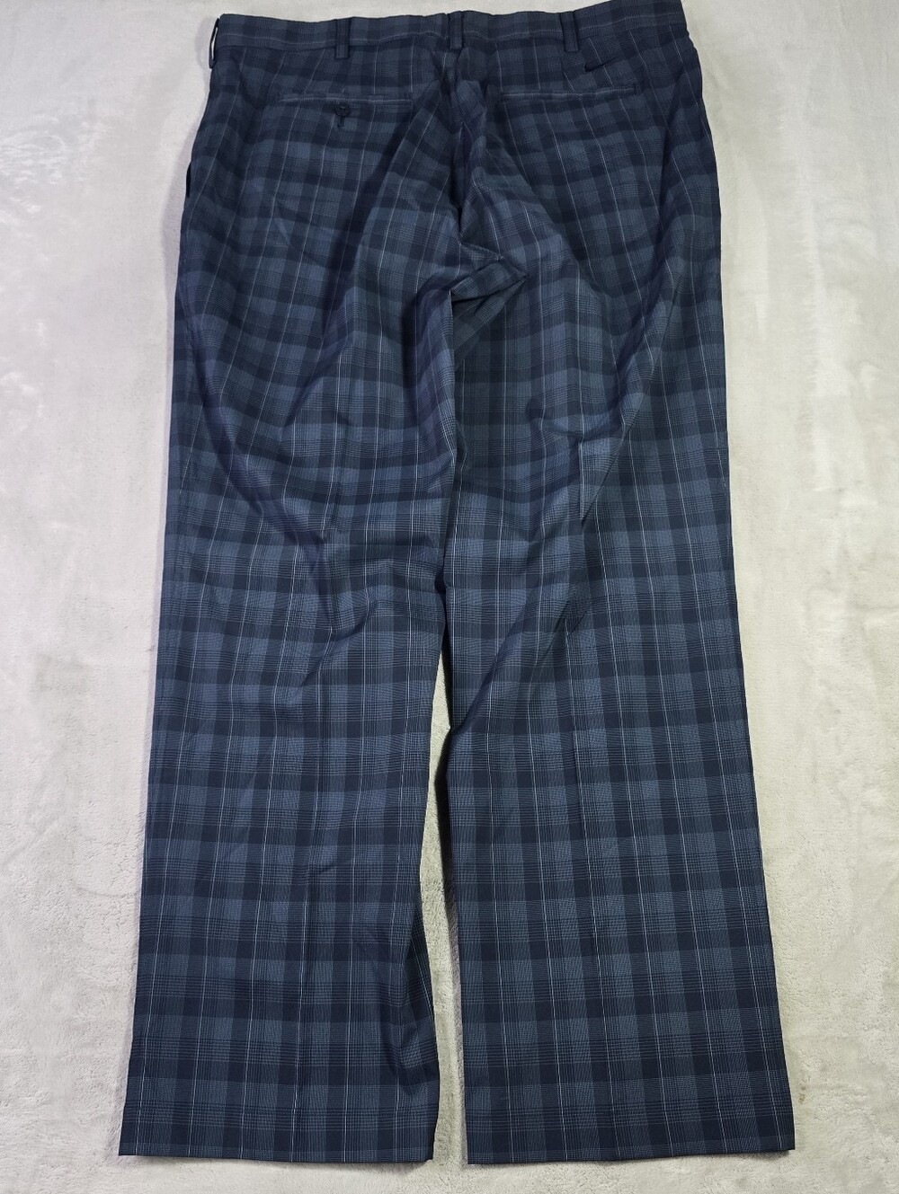 Nike Golf Nike Dry Fit Gray Blue Plaid Pants 38x32 Regular Fit Flat Front